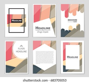 Abstract vector layout background set. For art template design, list, front page, mockup brochure theme style, banner, idea, cover, booklet, print, flyer, book, blank, card, ad, sign, sheet,, a4