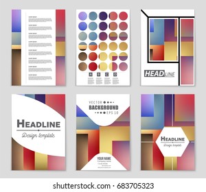 Abstract vector layout background set. For art template design, list, front page, mockup brochure theme style, banner, idea, cover, booklet, print, flyer, book, blank, card, ad, sign, sheet,, a4
