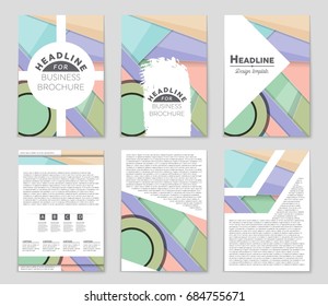 Abstract vector layout background set. For art template design, list, front page, mockup brochure theme style, banner, idea, cover, booklet, print, flyer, book, blank, card, ad, sign, sheet,, a4