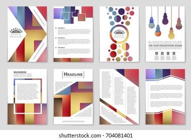 Abstract vector layout background set. For art template design, list, front page, mockup brochure theme style, banner, idea, cover, booklet, print, flyer, book, blank, card, ad, sign, sheet, a4