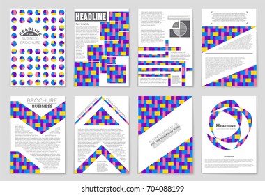 Abstract vector layout background set. For art template design, list, front page, mockup brochure theme style, banner, idea, cover, booklet, print, flyer, book, blank, card, ad, sign, sheet, a4