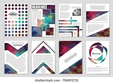 Abstract vector layout background set. For art template design, list, front page, mockup brochure theme style, banner, idea, cover, booklet, print, flyer, book, blank, card, ad, sign, sheet, a4