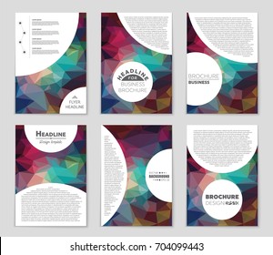 Abstract vector layout background set. For art template design, list, front page, mockup brochure theme style, banner, idea, cover, booklet, print, flyer, book, blank, card, ad, sign, sheet, a4