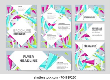 Abstract vector layout background set. For art template design, list, front page, mockup brochure theme style, banner, idea, cover, booklet, print, flyer, book, blank, card, ad, sign, sheet, a4.