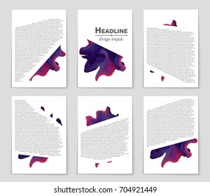 Abstract vector layout background set. For art template design, list, front page, mockup brochure theme style, banner, idea, cover, booklet, print, flyer, book, blank, card, ad, sign, sheet, a4