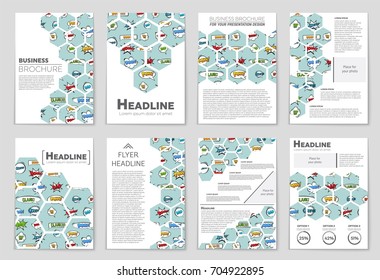 Abstract vector layout background set. For art template design, list, front page, mockup brochure theme style, banner, idea, cover, booklet, print, flyer, book, blank, card, ad, sign, sheet, a4.