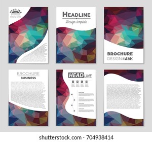 Abstract vector layout background set. For art template design, list, front page, mockup brochure theme style, banner, idea, cover, booklet, print, flyer, book, blank, card, ad, sign, sheet, a4