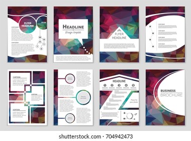Abstract vector layout background set. For art template design, list, front page, mockup brochure theme style, banner, idea, cover, booklet, print, flyer, book, blank, card, ad, sign, sheet, a4
