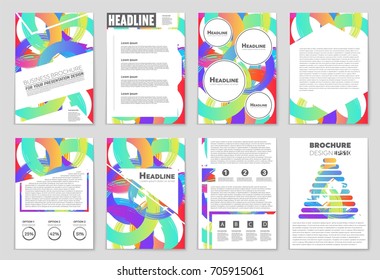 Abstract vector layout background set. For art template design, list, front page, mockup brochure theme style, banner, idea, cover, booklet, print, flyer, book, blank, card, ad, sign, sheet, a4
