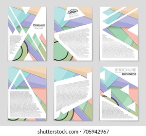 Abstract vector layout background set. For art template design, list, front page, mockup brochure theme style, banner, idea, cover, booklet, print, flyer, book, blank, card, ad, sign, sheet,, a4.