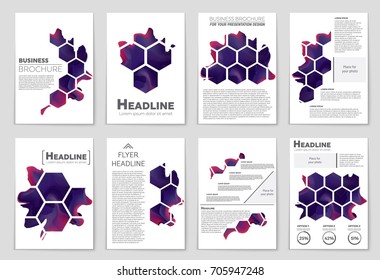 Abstract vector layout background set. For art template design, list, front page, mockup brochure theme style, banner, idea, cover, booklet, print, flyer, book, blank, card, ad, sign, sheet, a4