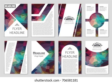 Abstract vector layout background set. For art template design, list, front page, mockup brochure theme style, banner, idea, cover, booklet, print, flyer, book, blank, card, ad, sign, sheet, a4