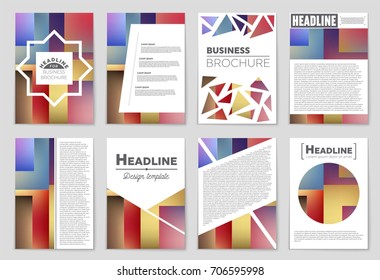 Abstract vector layout background set. For art template design, list, front page, mockup brochure theme style, banner, idea, cover, booklet, print, flyer, book, blank, card, ad, sign, sheet, a4