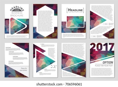 Abstract vector layout background set. For art template design, list, front page, mockup brochure theme style, banner, idea, cover, booklet, print, flyer, book, blank, card, ad, sign, sheet, a4