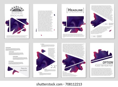 Abstract vector layout background set. For art template design, list, front page, mockup brochure theme style, banner, idea, cover, booklet, print, flyer, book, blank, card, ad, sign, sheet, a4