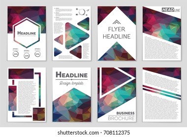 Abstract vector layout background set. For art template design, list, front page, mockup brochure theme style, banner, idea, cover, booklet, print, flyer, book, blank, card, ad, sign, sheet, a4