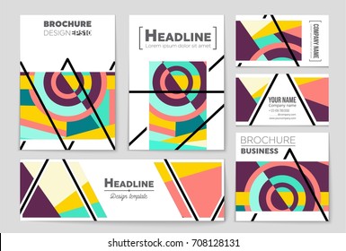 Abstract vector layout background set. For art template design, list, front page, mockup brochure theme style, banner, idea, cover, booklet, print, flyer, book, blank, card, ad, sign, sheet, a4