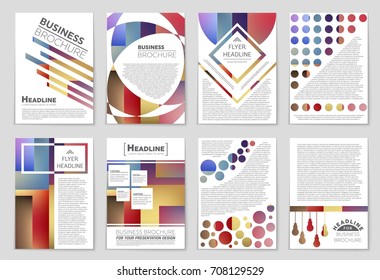 Abstract vector layout background set. For art template design, list, front page, mockup brochure theme style, banner, idea, cover, booklet, print, flyer, book, blank, card, ad, sign, sheet, a4