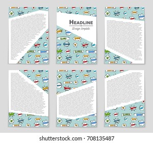 Abstract vector layout background set. For art template design, list, front page, mockup brochure theme style, banner, idea, cover, booklet, print, flyer, book, blank, card, ad, sign, sheet, a4.