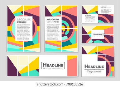 Abstract vector layout background set. For art template design, list, front page, mockup brochure theme style, banner, idea, cover, booklet, print, flyer, book, blank, card, ad, sign, sheet, a4