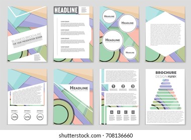 Abstract vector layout background set. For art template design, list, front page, mockup brochure theme style, banner, idea, cover, booklet, print, flyer, book, blank, card, ad, sign, sheet,, a4.