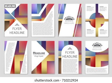 Abstract vector layout background set. For art template design, list, front page, mockup brochure theme style, banner, idea, cover, booklet, print, flyer, book, blank, card, ad, sign, sheet, a4