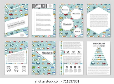Abstract vector layout background set. For art template design, list, front page, mockup brochure theme style, banner, idea, cover, booklet, print, flyer, book, blank, card, ad, sign, sheet, a4.