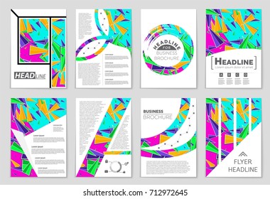 Abstract vector layout background set. For art template design, list, front page, mockup brochure theme style, banner, idea, cover, booklet, print, flyer, book, blank, card, ad, sign, sheet, a4.