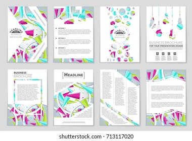 Abstract vector layout background set. For art template design, list, front page, mockup brochure theme style, banner, idea, cover, booklet, print, flyer, book, blank, card, ad, sign, sheet, a4.