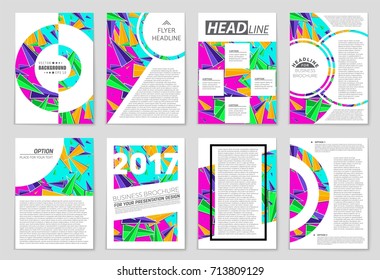 Abstract vector layout background set. For art template design, list, front page, mockup brochure theme style, banner, idea, cover, booklet, print, flyer, book, blank, card, ad, sign, sheet, a4.