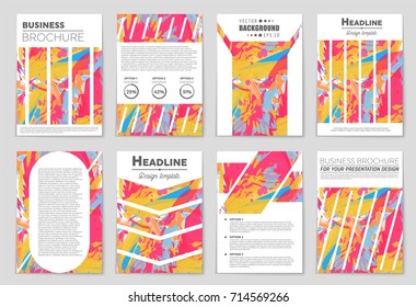 Abstract vector layout background set. For art template design, list, front page, mockup brochure theme style, banner, idea, cover, booklet, print, flyer, book, blank, card, ad, sign, sheet, a4