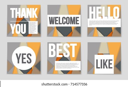 Abstract vector layout background set. For art template design, list, front page, mockup brochure theme style, banner, idea, cover, booklet, print, flyer, book, blank, card, ad, sign, sheet,, a4.