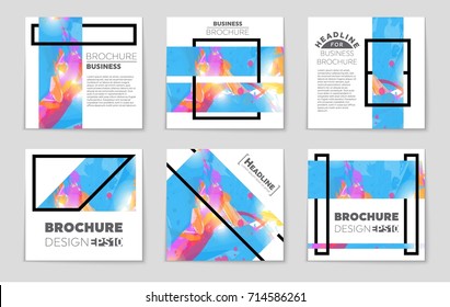 Abstract vector layout background set. For art template design, list, front page, mockup brochure theme style, banner, idea, cover, booklet, print, flyer, book, blank, card, ad, sign, sheet, a4