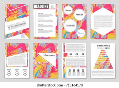 Abstract vector layout background set. For art template design, list, front page, mockup brochure theme style, banner, idea, cover, booklet, print, flyer, book, blank, card, ad, sign, sheet, a4