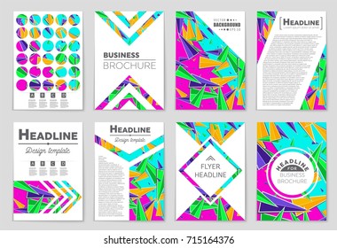 Abstract vector layout background set. For art template design, list, front page, mockup brochure theme style, banner, idea, cover, booklet, print, flyer, book, blank, card, ad, sign, sheet, a4.