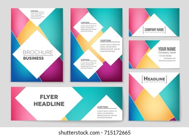 Abstract vector layout background set. For art template design, list, front page, mockup brochure theme style, banner, idea, cover, booklet, print, flyer, book, blank, card, ad, sign, sheet, a4