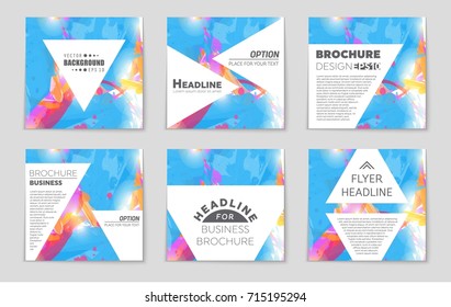 Abstract vector layout background set. For art template design, list, front page, mockup brochure theme style, banner, idea, cover, booklet, print, flyer, book, blank, card, ad, sign, sheet, a4