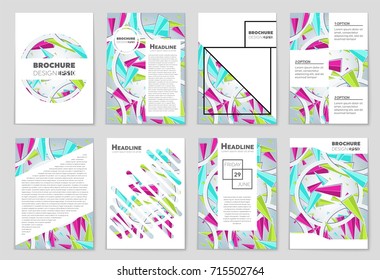 Abstract vector layout background set. For art template design, list, front page, mockup brochure theme style, banner, idea, cover, booklet, print, flyer, book, blank, card, ad, sign, sheet, a4.