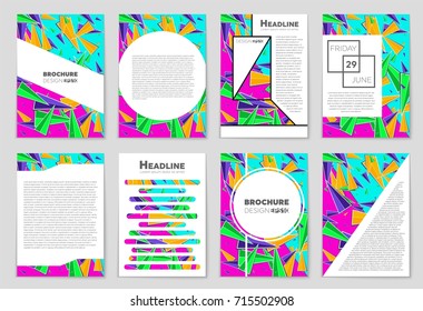 Abstract vector layout background set. For art template design, list, front page, mockup brochure theme style, banner, idea, cover, booklet, print, flyer, book, blank, card, ad, sign, sheet, a4.
