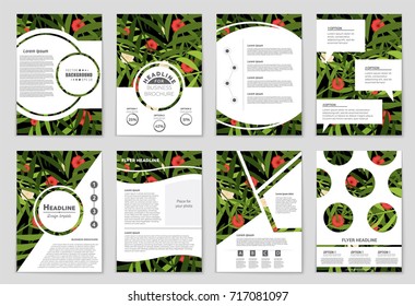 Abstract vector layout background set. For art template design, list, front page, mockup brochure theme style, banner, idea, cover, booklet, print, flyer, book, blank, card, ad, sign, sheet, a4