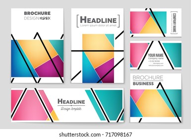 Abstract vector layout background set. For art template design, list, front page, mockup brochure theme style, banner, idea, cover, booklet, print, flyer, book, blank, card, ad, sign, sheet, a4