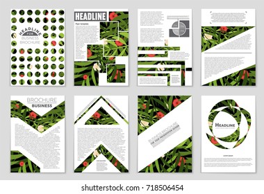 Abstract vector layout background set. For art template design, list, front page, mockup brochure theme style, banner, idea, cover, booklet, print, flyer, book, blank, card, ad, sign, sheet, a4