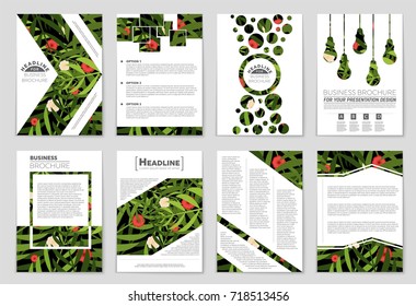 Abstract vector layout background set. For art template design, list, front page, mockup brochure theme style, banner, idea, cover, booklet, print, flyer, book, blank, card, ad, sign, sheet, a4