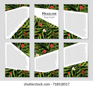 Abstract vector layout background set. For art template design, list, front page, mockup brochure theme style, banner, idea, cover, booklet, print, flyer, book, blank, card, ad, sign, sheet, a4