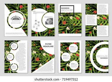 Abstract vector layout background set. For art template design, list, front page, mockup brochure theme style, banner, idea, cover, booklet, print, flyer, book, blank, card, ad, sign, sheet, a4