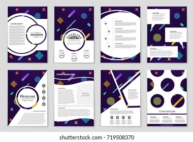 Abstract vector layout background set. For art template design, list, front page, mockup brochure theme style, banner, idea, cover, booklet, print, flyer, book, blank, card, ad, sign, sheet, a4.