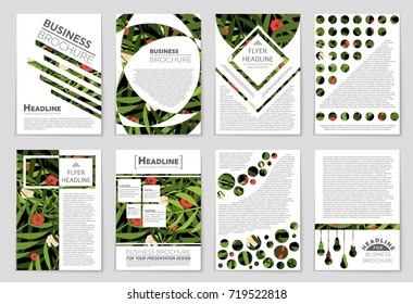 Abstract vector layout background set. For art template design, list, front page, mockup brochure theme style, banner, idea, cover, booklet, print, flyer, book, blank, card, ad, sign, sheet, a4