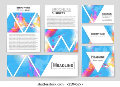 Abstract vector layout background set. For art template design, list, front page, mockup brochure theme style, banner, idea, cover, booklet, print, flyer, book, blank, card, ad, sign, sheet, a4