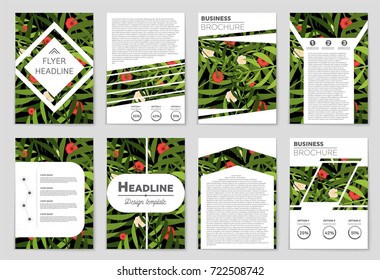 Abstract vector layout background set. For art template design, list, front page, mockup brochure theme style, banner, idea, cover, booklet, print, flyer, book, blank, card, ad, sign, sheet, a4