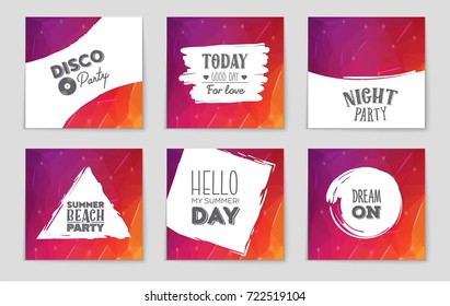 Abstract vector layout background set. For art template design, list, front page, mockup brochure theme style, banner, idea, cover, booklet, print, flyer, book, blank, card, ad, sign, sheet, a4